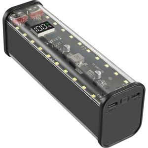 8 Yuvalı 18650 Dıy Power Bank Kılıfı Hızlı Şarjlı Power Bank Kılıfı Büyük Kapasiteli Dijital Ekranlı Pil Depolama Siyah (Yurt Dışından)