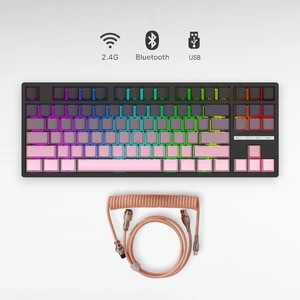 K88 Mekanik Oyun Klavyesi- 3 Modlu Hot Swap Rgb 4000 Mah Batarya + Coiled Klavye Kablosu