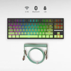 K88 Mekanik Oyun Klavyesi- 3 Modlu Hot Swap Rgb 4000 Mah Batarya + Coiled Klavye Kablosu