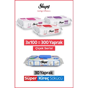 Easy Clean Çiçek Serisi&süper Kireç Sökücü Yüzey Temizlik HAVLUSU&MENDILI(3X100+30)