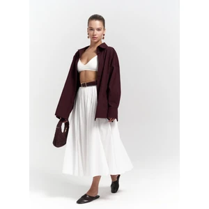 Phoebe Oversize Bordo Gömlek