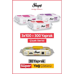 Easy Clean Çiçek Serisi&süper Yağ Çözücü Yüzey Temizlik HAVLUSU&MENDILI(3X100+30)