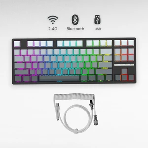 K88 Mekanik Oyun Klavyesi- 3 Modlu Hot Swap Rgb 4000 Mah Batarya + Coiled Klavye Kablosu
