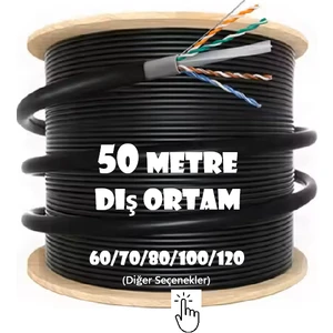 Dış Ortam Dış Mekan / Cat6 Internet Kablosu / High Speed / Double Layer / Outdoor Cable / 50 Metre