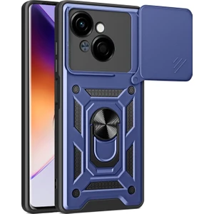 Tecno Spark Go 1 Kılıf Pars Yüzüklü Standlı Darbe Korumalı Lacivert