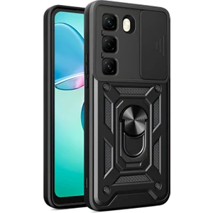 Infinix Hot 50 Pro Plus Kılıf Pars Yüzüklü Standlı Darbe Korumalı Siyah