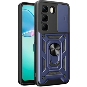 Infinix Hot 50 Pro Plus Kılıf Pars Yüzüklü Standlı Darbe Korumalı Lacivert
