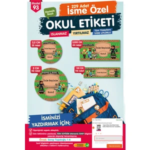 Tuğset Etiket Okul Etiketi Minecraftkalem Defter Etiketi Özel Isim Yazılabilen Etiket Seti - Isim ETIKETI-T577-OE93