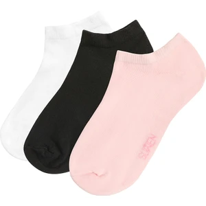 3 Lü Paket Kadın Çorabı - Siyah/Beyaz/Pembe
