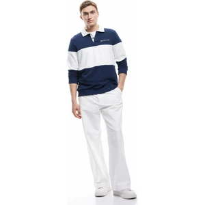 Uzun Kollu Şardonlu Renk Bloklu Polo Yaka Lisanslı Yale Sweatshirt