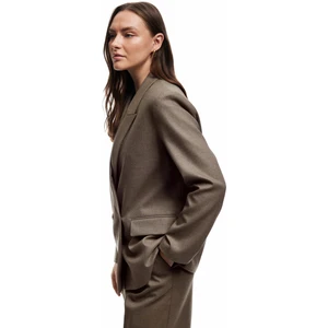 Çift Cepli Uzun Kollu Kruvaze Blazer Ceket