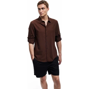 Pamuklu Regular Fit Klasik Yaka Uzun Kollu Gömlek