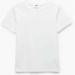 Kısa Kollu Bisiklet Yaka Pamuklu Basic Tişört