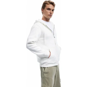 Uzun Kollu Şardonlu Fermuarlı Kanguru Cepli Sweatshirt