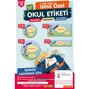 Tuğset Etiket Okul Etiketi Sonic Kalem Defter Etiketi Özel Isim Yazılabilen Etiket Seti - Isim ETIKETI-T551-OE19