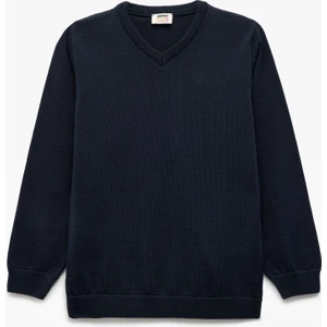 Pamuklu Uzun Kollu V Yaka Basic Triko Kazak