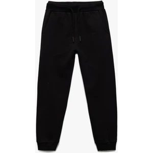 Pamuklu Cepli Beli Bağlamalı Şardonlu Basic Eşofman Altı