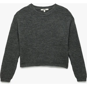 Uzun Kollu Bisiklet Yaka Triko Basic Kazak