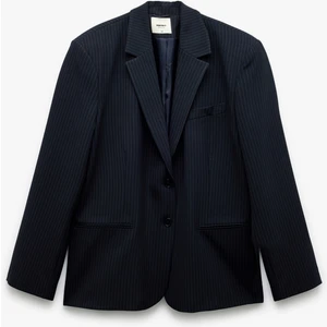 Düğmeli Cepli Uzun Kollu Kruvaze Blazer Ceket