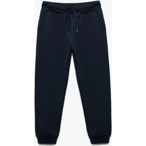 Pamuklu Cepli Beli Bağlamalı Şardonlu Basic Eşofman Altı