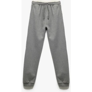 Ribanalı Beli Bağlamalı Cepli Şardonlu Basic Eşofman Altı