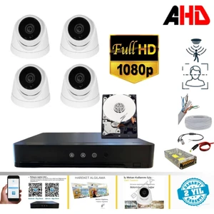 5 Mp Lens 2mp 1080P Full Hd Iç Mekan Dome Güvenlik Kamera Seti 1 Tb HDD Dahil - ST241K