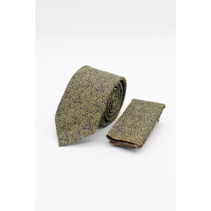 Sarı Desenli 6 cm Kravat