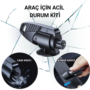 2in1 Araç Cam Kırıcı ve Emniyet Kemer Kesici, Araç Içi Acil Durum Kiti, Ultra Güçlü Kırıcı ve Kesici