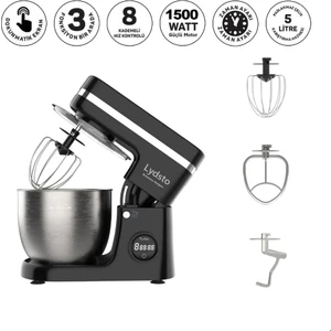 Kitchen Helper 1500w - 5 Lt - 8 Kademe Dokunmatik Dijital Ekran Stand Mikser Hamur Yoğurma Makinesi