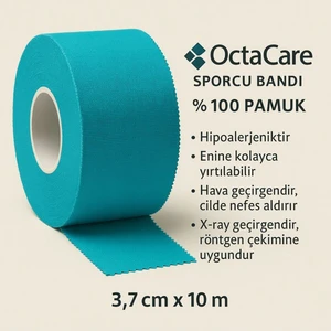 Rijit Fiksasyon Yapışkanlı Sporcu Bandajı 3.7cm x 10 mt Turkuaz