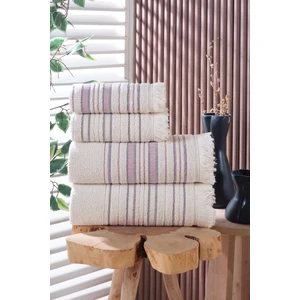 Liana 50X90 70X140 cm 4'lü Banyo Havlu Takımı, Plaj Havlusu, Hamam Takımı