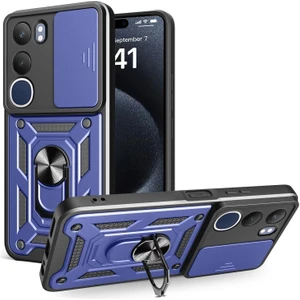 Vivo Y19S Kılıf Pars Yüzüklü Standlı Darbe Korumalı Lacivert