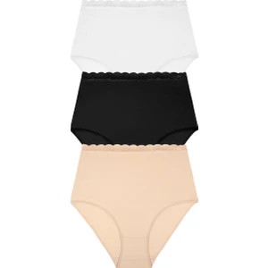3 Lü Paket Pamuklu Yüksek Bel Slip Külot