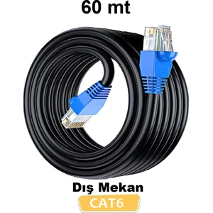 60 Metre Cat6 Dış Ortam Dış Mekan internet Ethernet Kablo EZR545 Utp Patch 23AWG Yüksek Hız 2 Katlı