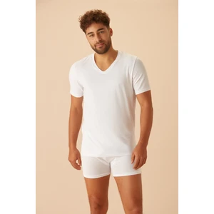 Erkek V Yaka Tişört Atlet - Beyaz