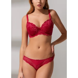 Linda Lace Dolgusuz Sütyen - Bordo