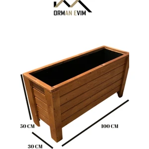 Ahşap Dekoratif Dış Mekan Saksı 30x100x50