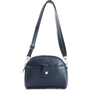 Kadın Suni Deri Ayarlanabilir Çapraz Askılı 4 Bölmeli Mıknatıs Toka Detaylı Omuz Çantası