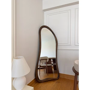 Doğal Ahşap Çerçeveli 180X80 cm ( Ceviz ) Ayaklı Boy Aynası
