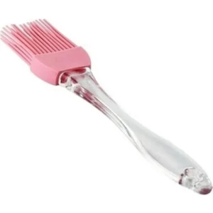 Pembe Isıya Dayanıklı Yanmaz Yapışmaz Renkli Silikon Yumurta ve Yağlama Fırçası 22CM