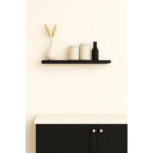 40 cm Mat Siyah Mdf Uçan Duvar Rafı Gizli Bağlantı Kitaplık Ahşap