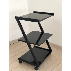 Siyah Üç Raflı Z Model Etejer-Pansuman Masası
