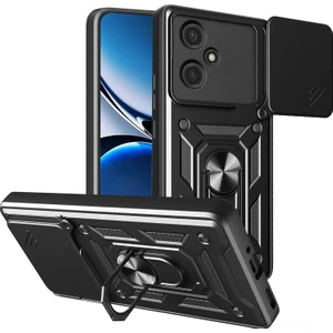 Honor 400 5g Kılıf Kamera Korumalı Sürgülü Yüzüklü Armor Military Tank Koruyucu Kapak