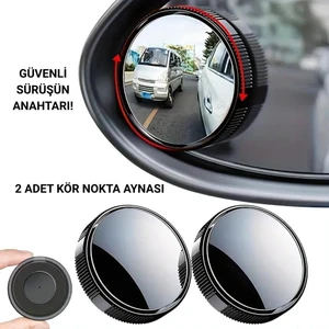 2 Adet Kör Nokta Aynası, Geniş Açılı Geri Görüş Aynası, Su Tutmaz Vantuzlu Güvenlik Aynası