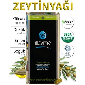 Organik Natürel Sızma Zeytinyağı 4 Lt Erken Hasat