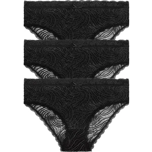 3 Lü Dantelli Yüksek Bel Slip Külot