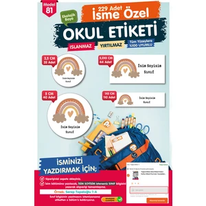 Tuğset Etiket Okul Etiketi Kalem Defter Etiketi Özel Isim Yazılabilen Etiket Seti - Isim Etiketi