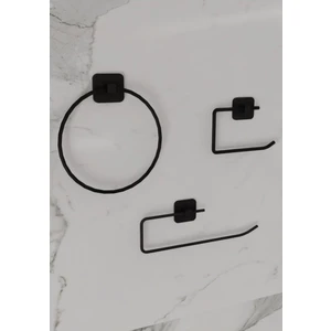 Viki House Siyah Güçlü Yapışkanlı Halka Havluluk Rulo Havluluk ve Tuvalet Kağıtlık