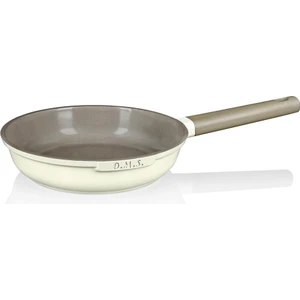 15016 - 3 Parça, Indüksiyonlu Ocak Uyumlu, Döküm, Seramik, ( 20 - 24 - 28 cm ) Tava Seti Krem Rengi