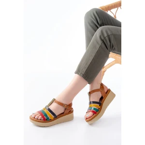 730-142 Multi Hakiki Deri Ortopedik Taban Kadın Sandalet